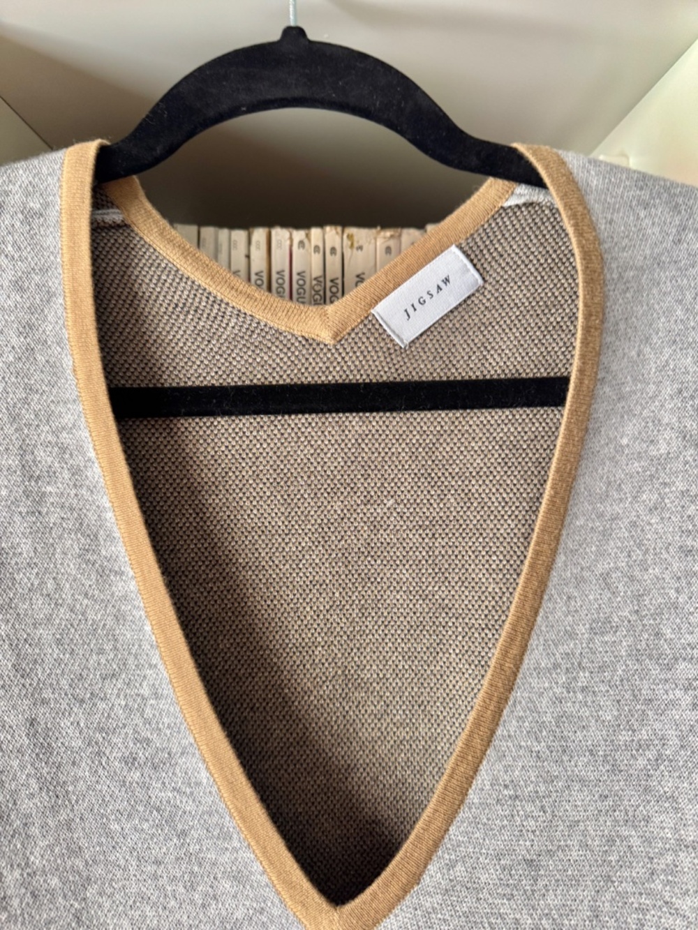 Jigsaw Poncho Sweater V-neck Oversized Casual Cool Boho Chic Western M-L - Picture 6 of 10